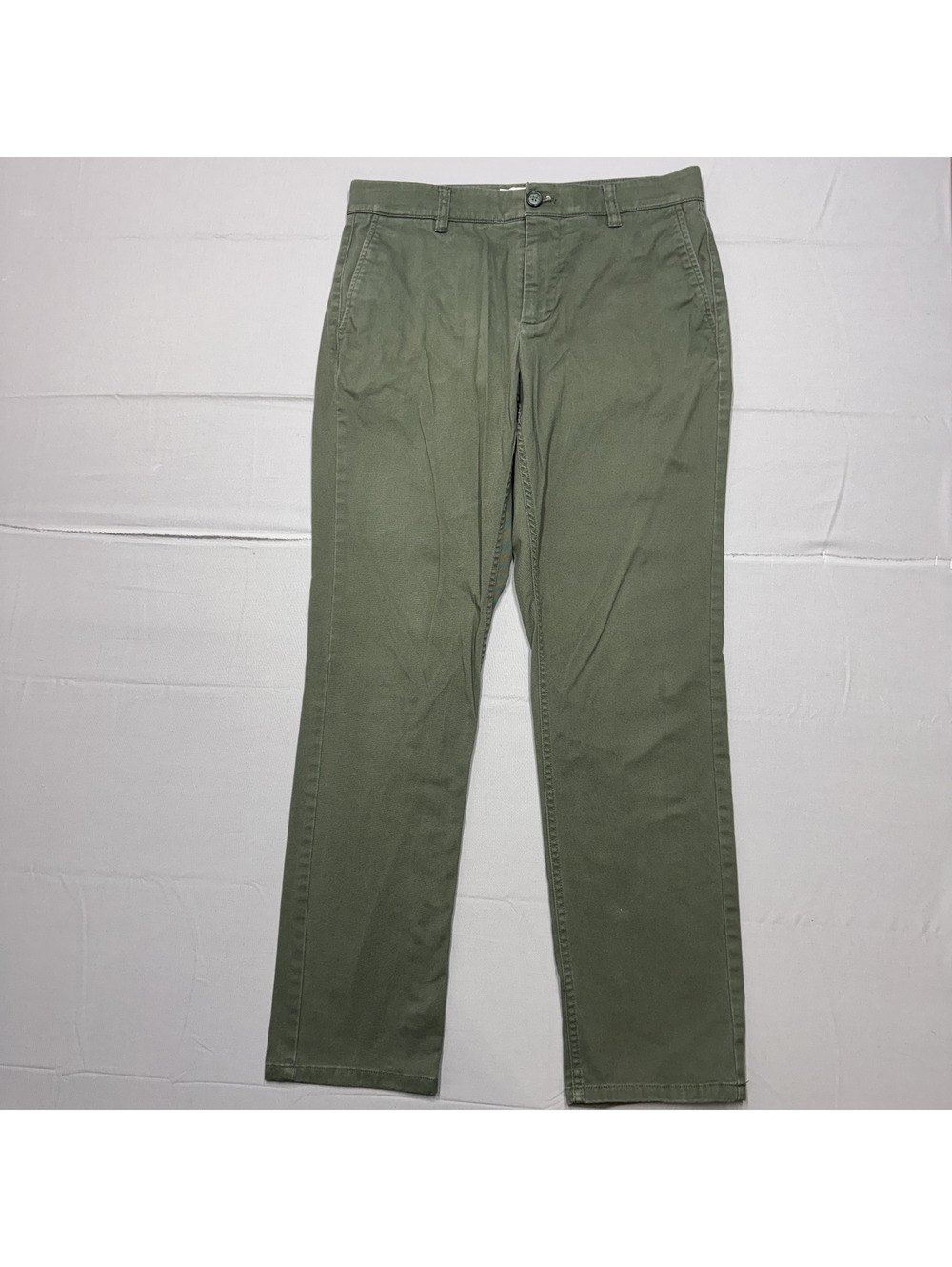 Hawker Rye Men's Stretch Chino Pants Cotton Solid 30x30 Olive Green Casual Slim